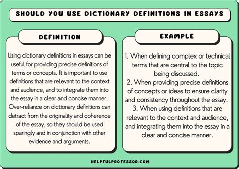 dictionary definitions  essays answered