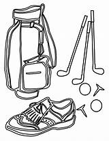 Golf Coloring Pages Printable Tools Kids Color Sheet Categories Coloringonly sketch template