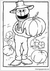 Coloring Pages Halloween Sesame Street Grover Kids Pumpkin Printable Color Fall Sheets Printables Colouring Super Clipart Honeyandlime Print Some Books sketch template