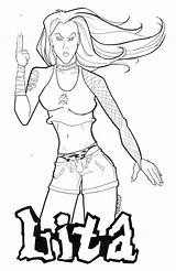Wwe Coloring Pages Divas Lita Total Template sketch template