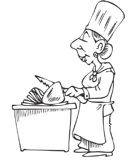 cute kid chef coloring page  printable coloring pages  kids