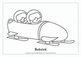 Bobsled Colouring sketch template