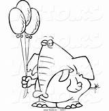 Elephant Grumpy Balloons Spraying Toonaday Vecto sketch template