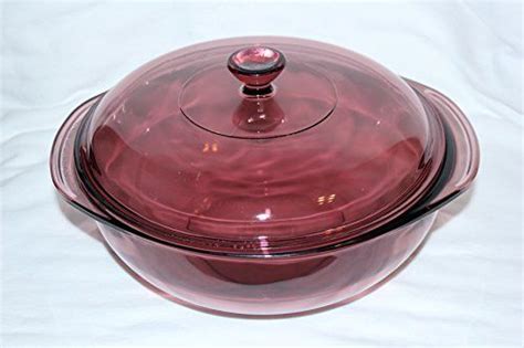Pyrex Round Glass 2 Qrt Covered Casserole In Originals Cranberry W Lid
