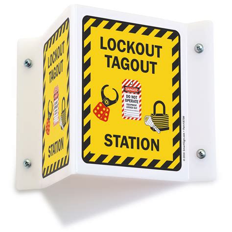 lockout tagout station projecting sign  shipping sku