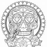 Coloring Caveira Muertos Mexicana Suger sketch template