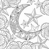 Mandala Mond Sterne Getdrawings Malvorlagen Trippy Ausmalbilder Psychedelic Mandalas Coloringhome Freemandaladownload sketch template