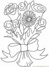 Bouquet Coloring Flower Pages Clipart Flowers Printable Wedding Color Carnation Rose Roses Valentine Clip Colouring Book Kids Doodle Cliparts Print sketch template