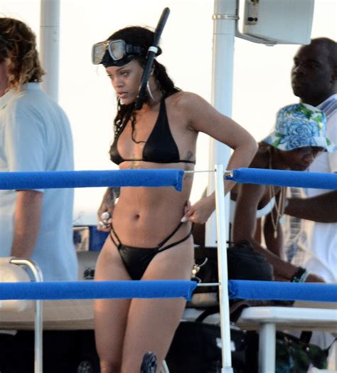 Rihanna In Bikini At A Boat In Barbados – Hawtcelebs