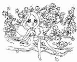 Coloring Cherry Blossom Pages Tree Sakura Pie Fairy Japanese Drawing Beautiful Line Blossoms Adult Flower Colouring Getdrawings Getcolorings Designlooter Jade sketch template