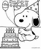 Snoopy Coloring Pages Birthday Printable Kids Cool2bkids sketch template