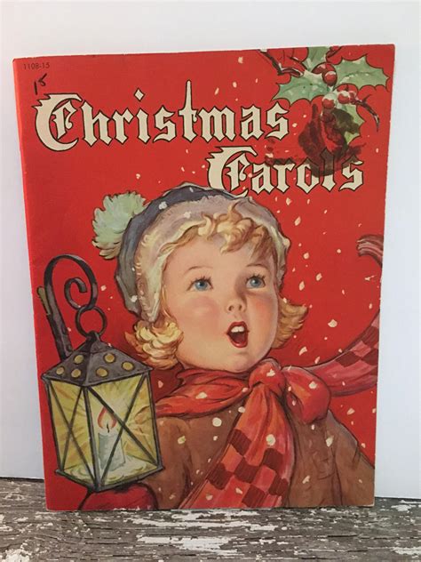 vintage christmas carols book  scrapbooking junk etsy