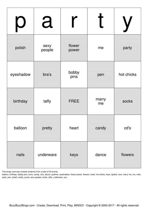 slumber party bingo cards to download print and customize