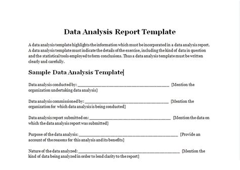 data analysis report template word  excel tmp