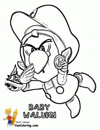 waluigi  super mario coloring page coloring page page  kids