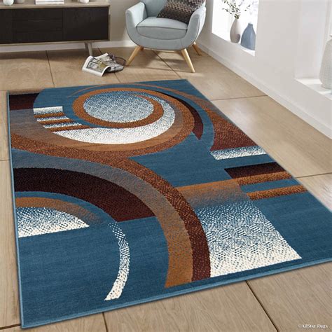 allstar blue area rug contemporary abstract traditional geometric formal shapes squares