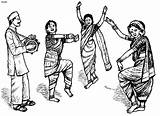 Folk Lavani Dances Classical Printablecolouringpages sketch template