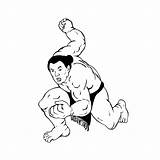Wrestler Rikishi Sumo Stance sketch template