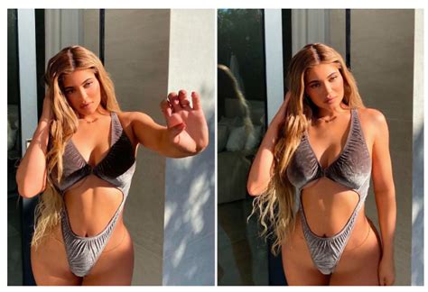 Kylie Jenner Shows Off Her Curves In Teeny Velour Swimsuit