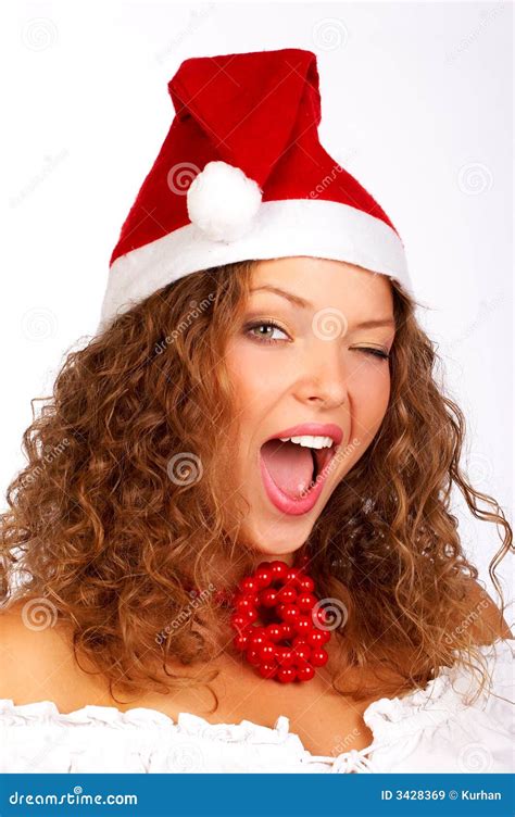 christmas woman stock image image  beauty colorful