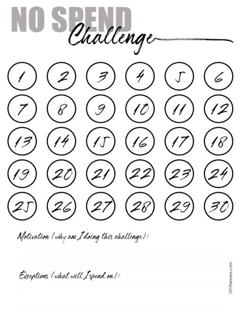 day  spend challenge   printable tracker