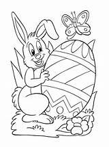 Easter Coloring Bunny Pages Happy Egg Kids Preschool sketch template