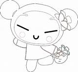 Pucca Coloring Bringing Fruits Pages Angels Super Cute Little sketch template