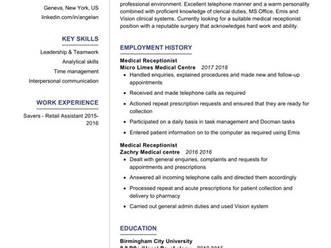 medical receptionist resume sample   resumekraft
