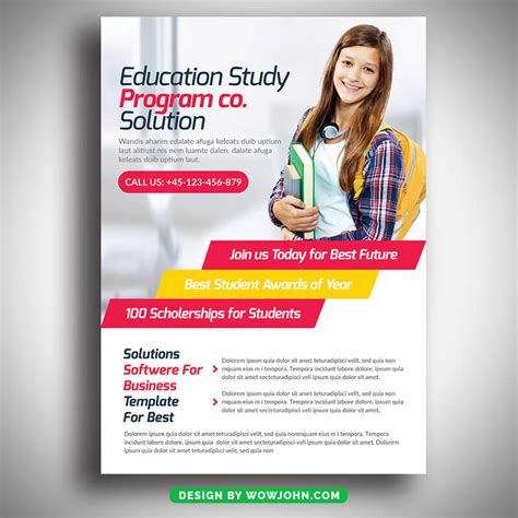 education study flyer template psd design  psd templates png