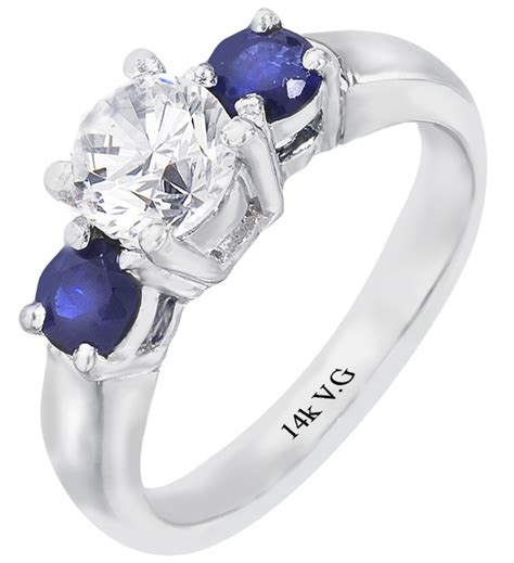Barry Hyatt Jeweler 14k White Gold Sapphires And Diamond Engagement