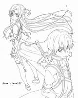 Sword Online Coloring Pages Family Anime Asuna Lineart Drawing Cool Book Desenho Clip Library Clipart Coloringhome sketch template
