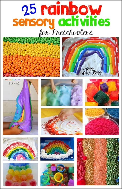 rainbow sensory activities  preschoolers mess