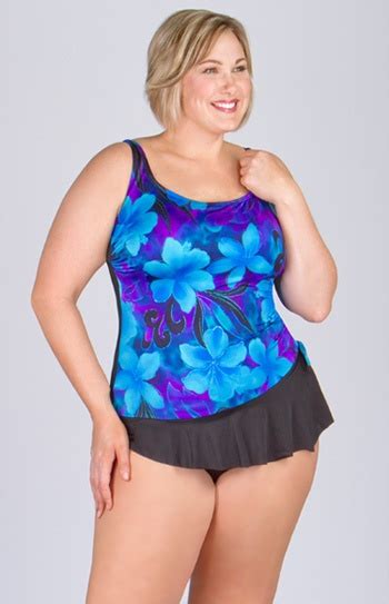 Plus Size Swimsuit Front Skirted Tank Gilded Lily Plus Size