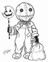 Halloween Coloring Pages Horror Sam Drawings Scary Drawing Trick Treat Adult Movie Printable Creepy Terror Monster Cartoon Kids Chucky Cool sketch template