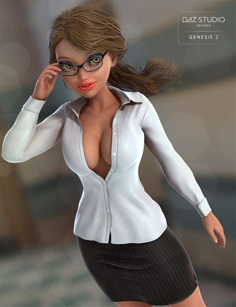 sexy librarian for genesis 2 female s 3d models and 3d