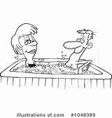 Tub Hot Clipart Illustration Royalty Coloring Toonaday Template Pages sketch template