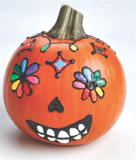 sugar skull pumpkin crafts   de los muertos