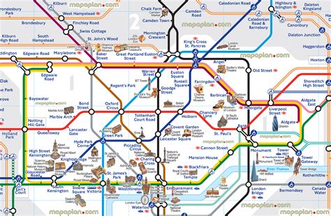 london map london tube map  attractions underground stations plan showing main points