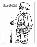 Coloring Scotland Pages Clothing Traditional Kids Scottish Worksheets Sheets Around Children Culture Education Clipart Theme People Fun Colouring Insperation Andrews sketch template