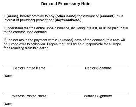 simple promissory note sample letter collection letter template