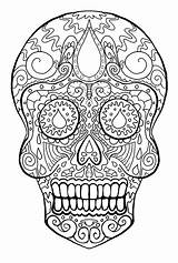 Skull Muertos Dia Los El Coloring Pages Adult sketch template