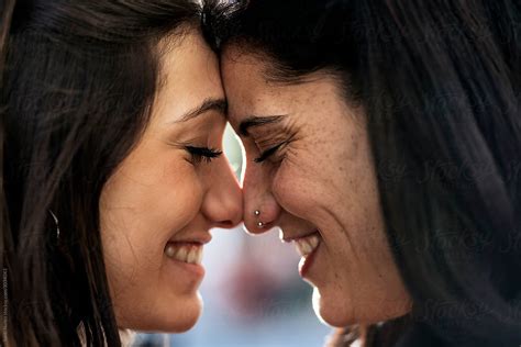Lesbian Couple In The Intimate Moment By Stocksy Contributor Santi