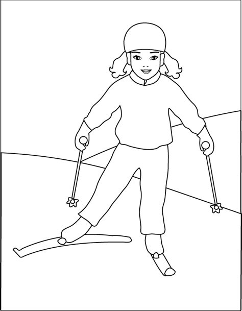 skiing coloring page coloring home