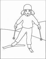 Coloring Pages Skiing Girl Kids Print Little Christmas Winter Popular Books Index Cartoons Choose Board Printable sketch template