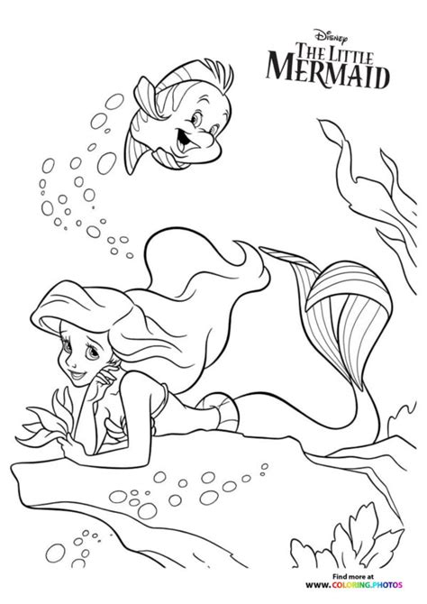 mermaid flounder coloring coloring pages