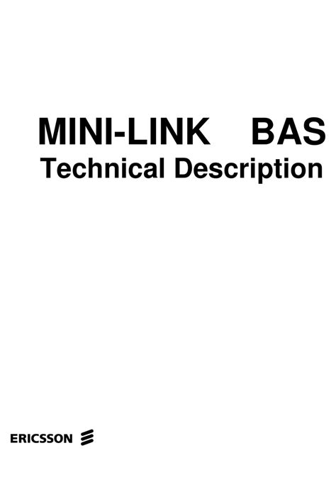 ericsson mini link bas technical description   manualslib