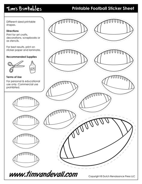 football templates tims printables