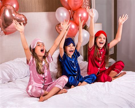 custom spa party kids pajamas kids satin pajamas etsy