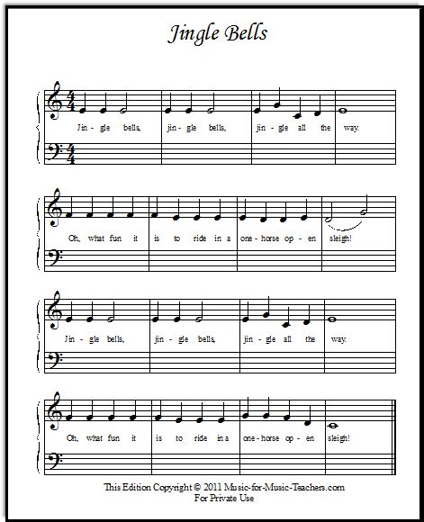 jingle bells sheet   beginner piano students