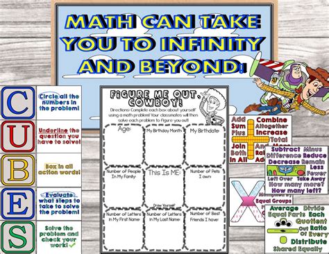 printable math bulletin board kit  activity etsy